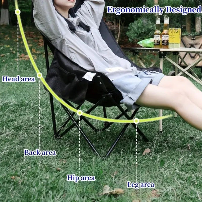 RAZOJESS Moon Chair for Outdoor Camping Fishing Picnic (Green/Sky Blue/Khaki) (Copy) - Amazingooh Wholesale