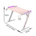RGB Gaming Desk Home Office Carbon Fiber Led Lights Game Racer Computer PC Table Z - Shaped Pink - Amazingooh Wholesale