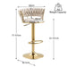 SERENITà 2x Height Adjustable Swivel Bar Stool Velvet Golden Base Barstools Chairs Padded Seat Ivory - Amazingooh Wholesale