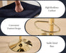 SERENITà 2x Velvet Bar Stools with Braided Back Elegant Kitchen High Chairs, Kitchen Island Stools Adjustable Height Swivel Bar Chairs with Gold Legs for Home - Black - Amazingooh Wholesale