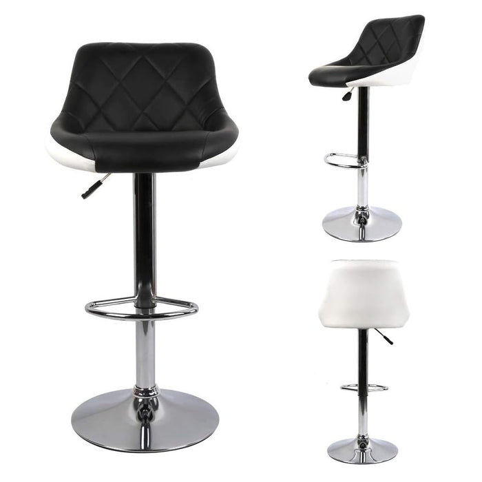 SERENITà Bar Stools Kitchen Bar Stool Leather Barstools Swivel Gas Lift Counter Chairs BS8403 Black - Amazingooh Wholesale