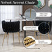 SERENITà Black Modern Hand Weaving Dining Chairs,Velvet Upholstered Side Chairs with Gold Legs, Chic Vanity Chairs with Armrest, Accent Chair for Dining Room, and Cafe Set of 2 - Amazingooh Wholesale