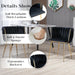 SERENITà Black Modern Hand Weaving Dining Chairs,Velvet Upholstered Side Chairs with Gold Legs, Chic Vanity Chairs with Armrest, Accent Chair for Dining Room, and Cafe Set of 2 - Amazingooh Wholesale