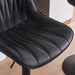 SERENITà Black Modern Height Adjustable Swivel Bar Stools Upholstered Leather Barstool Kitchen Island Chairs with Metal Frame (Set of 2) - Amazingooh Wholesale