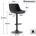 SERENITà Black Modern Height Adjustable Swivel Bar Stools Upholstered Leather Barstool Kitchen Island Chairs with Metal Frame (Set of 2) - Amazingooh Wholesale