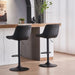 SERENITà Black Modern Height Adjustable Swivel Bar Stools Upholstered Leather Barstool Kitchen Island Chairs with Metal Frame (Set of 2) - Amazingooh Wholesale