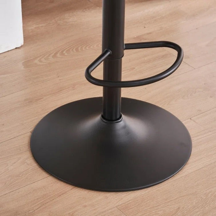 SERENITà Black Modern Height Adjustable Swivel Bar Stools Upholstered Leather Barstool Kitchen Island Chairs with Metal Frame (Set of 2) - Amazingooh Wholesale