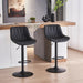 SERENITà Black Modern Height Adjustable Swivel Bar Stools Upholstered Leather Barstool Kitchen Island Chairs with Metal Frame (Set of 2) - Amazingooh Wholesale