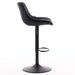 SERENITà Black Modern Height Adjustable Swivel Bar Stools Upholstered Leather Barstool Kitchen Island Chairs with Metal Frame (Set of 2) - Amazingooh Wholesale