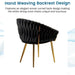 SERENITà Black Modern Velvet Dining Chairs, Upholstered Living Room Chair with Woven Back and Golden Metal Legs, Mid - Century Accent Set of 2 - Amazingooh Wholesale