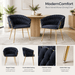 SERENITà Black Modern Velvet Dining Chairs, Upholstered Living Room Chair with Woven Back and Golden Metal Legs, Mid-Century Accent Set of 2 - Amazingooh Wholesale