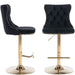 SERENITà Black Velvet Bar Stools Adjustable Swivel Counter Height Chairs with Tufted Back and Nailhead Trim for Kitchen Island Pub Restaurant (2Pcs, Gold) - Amazingooh Wholesale
