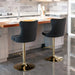 SERENITà Black Velvet Bar Stools Adjustable Swivel Counter Height Chairs with Tufted Back and Nailhead Trim for Kitchen Island Pub Restaurant (2Pcs, Gold) - Amazingooh Wholesale