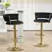 SERENITà Black Velvet Seat Kitchen Breakfast Bar Stools Counter Height Barstools with Back Cushioned Chairs for Home Bar x2 - Amazingooh Wholesale