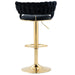 SERENITà Black Velvet Seat Kitchen Breakfast Bar Stools Counter Height Barstools with Back Cushioned Chairs for Home Bar x2 - Amazingooh Wholesale