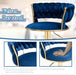 SERENITà Blue Velvet Seat Kitchen Breakfast Bar Stools Counter Height Barstools with Back Cushioned Chairs for Home Bar x2 - Amazingooh Wholesale