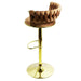 SERENITà Brown Velvet Seat Kitchen Breakfast Bar Stools Counter Height Barstools with Back Cushioned Chairs for Home Bar x2 - Amazingooh Wholesale