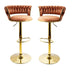 SERENITà Brown Velvet Seat Kitchen Breakfast Bar Stools Counter Height Barstools with Back Cushioned Chairs for Home Bar x2 - Amazingooh Wholesale