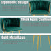 SERENITà Emerald Green Modern Hand Weaving Dining Chairs,Velvet Upholstered Side Chairs with Gold Legs, Chic Vanity Chairs with Armrest, Accent Chair for Dining Room, and Cafe Set of 2 - Amazingooh Wholesale