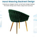 SERENITà Emerald Green Modern Velvet Dining Chairs, Upholstered Living Room Chair with Woven Back and Golden Metal Legs, Mid - Century Accent Set of 2 - Amazingooh Wholesale