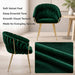 SERENITà Emerald Green Modern Velvet Dining Chairs, Upholstered Living Room Chair with Woven Back and Golden Metal Legs, Mid-Century Accent Set of 2 - Amazingooh Wholesale