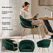 SERENITà Emerald Green Modern Velvet Dining Chairs, Upholstered Living Room Chair with Woven Back and Golden Metal Legs, Mid-Century Accent Set of 2 - Amazingooh Wholesale