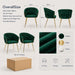 SERENITà Emerald Green Modern Velvet Dining Chairs, Upholstered Living Room Chair with Woven Back and Golden Metal Legs, Mid-Century Accent Set of 2 - Amazingooh Wholesale