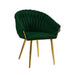 SERENITà Emerald Green Modern Velvet Dining Chairs, Upholstered Living Room Chair with Woven Back and Golden Metal Legs, Mid - Century Accent Set of 2 - Amazingooh Wholesale