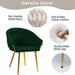 SERENITà Emerald Green Modern Velvet Dining Chairs, Upholstered Living Room Chair with Woven Back and Golden Metal Legs, Mid - Century Accent Set of 2 - Amazingooh Wholesale