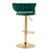 SERENITà Emerald Velvet Seat Kitchen Breakfast Bar Stools Counter Height Barstools with Back Cushioned Chairs for Home Bar x2 - Amazingooh Wholesale