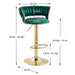 SERENITà Emerald Velvet Seat Kitchen Breakfast Bar Stools Counter Height Barstools with Back Cushioned Chairs for Home Bar x2 - Amazingooh Wholesale