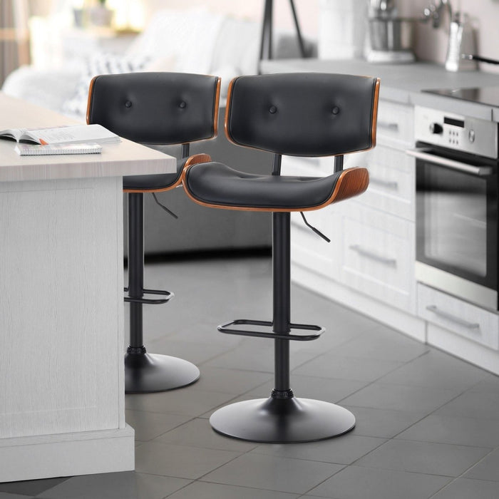 SERENITà European Wooden Black Modern Bar Stools Swivel Bar Stool Chair Counter Height Barstool with 360 Degree Swivel Seat - Amazingooh Wholesale