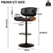 SERENITà European Wooden Black Modern Bar Stools Swivel Bar Stool Chair Counter Height Barstool with 360 Degree Swivel Seat - Amazingooh Wholesale