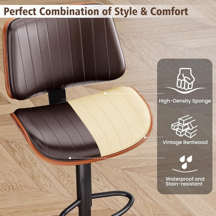 SERENITà European Wooden Modern Bar Stools Bistro Stool with Rotating and Aerodynamic Multi - levelled - Amazingooh Wholesale