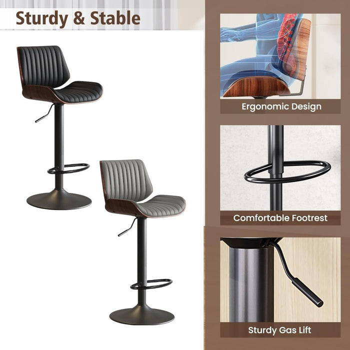 SERENITà European Wooden Modern Bar Stools Bistro Stool with Rotating and Aerodynamic Multi - levelled - Amazingooh Wholesale