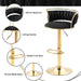 SERENITà Golden Swivel Upholstered Velvet Adjustable Height Counter Stool with Metal Frame Black (Set of 2) - Amazingooh Wholesale