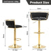 SERENITà Golden Swivel Upholstered Velvet Adjustable Height Counter Stool with Metal Frame Black (Set of 2) - Amazingooh Wholesale