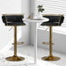 SERENITà Golden Swivel Upholstered Velvet Adjustable Height Counter Stool with Metal Frame Black (Set of 2) - Amazingooh Wholesale