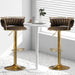 SERENITà Golden Swivel Upholstered Velvet Adjustable Height Counter Stool with Metal Frame Coffee (Set of 2) - Amazingooh Wholesale