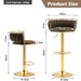 SERENITà Golden Swivel Upholstered Velvet Adjustable Height Counter Stool with Metal Frame Coffee (Set of 2) - Amazingooh Wholesale