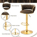 SERENITà Golden Swivel Upholstered Velvet Adjustable Height Counter Stool with Metal Frame Coffee (Set of 2) - Amazingooh Wholesale