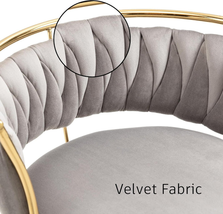 SERENITà Golden Swivel Upholstered Velvet Adjustable Height Counter Stool with Metal Frame Grey (Set of 2) - Amazingooh Wholesale