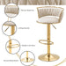 SERENITà Golden Swivel Upholstered Velvet Adjustable Height Counter Stool with Metal Frame Ivory (Set of 2) - Amazingooh Wholesale