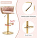 SERENITà Golden Swivel Upholstered Velvet Adjustable Height Counter Stool with Metal Frame Pink (Set of 2) - Amazingooh Wholesale