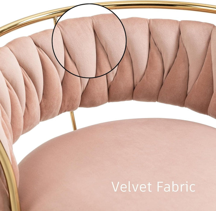 SERENITà Golden Swivel Upholstered Velvet Adjustable Height Counter Stool with Metal Frame Pink (Set of 2) - Amazingooh Wholesale