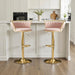SERENITà Golden Swivel Upholstered Velvet Adjustable Height Counter Stool with Metal Frame Pink (Set of 2) - Amazingooh Wholesale