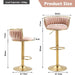 SERENITà Golden Swivel Upholstered Velvet Adjustable Height Counter Stool with Metal Frame Pink (Set of 2) - Amazingooh Wholesale