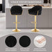 SERENITà GP1863 Modern Velvet Breakfast Bar Stools Swivel Barstools Adjustable Counter Stools with Backrest (Gold-Black) - Amazingooh Wholesale