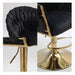 SERENITà GP1863 Modern Velvet Breakfast Bar Stools Swivel Barstools Adjustable Counter Stools with Backrest (Gold-Black) - Amazingooh Wholesale