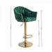SERENITà GP1863 Modern Velvet Breakfast Bar Stools Swivel Barstools Adjustable Counter Stools with Backrest (Gold-Emerald Green) - Amazingooh Wholesale